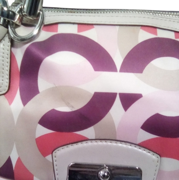 Coach Signature Scribble Print Crossbody Satchel – Multicolor Sateen & Leather - Picture 3 of 10